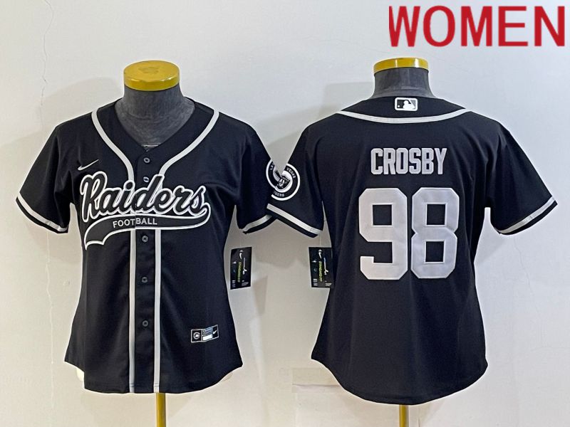Women Oakland Raiders #98 Crosby Black 2022 Nike Co branded NFL Jerseys->women nfl jersey->Women Jersey